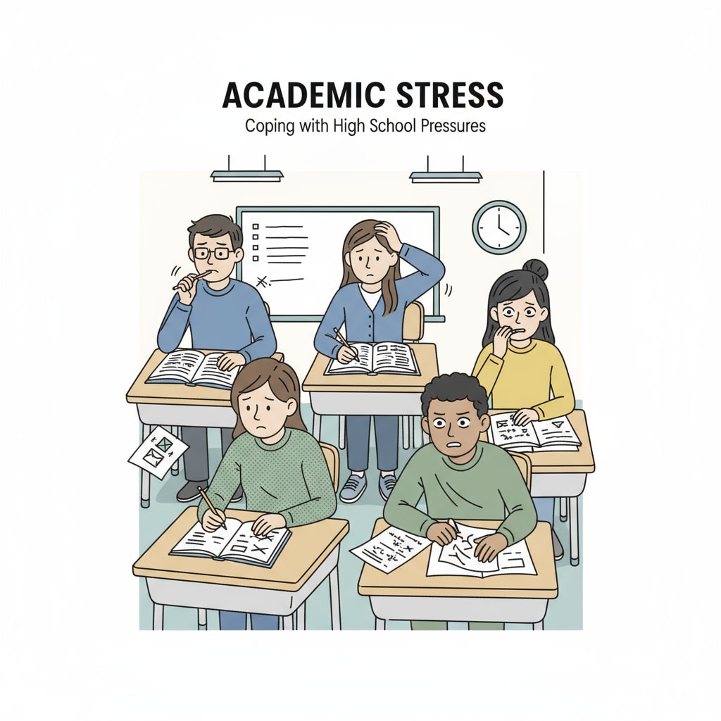 High school students experiencing learning difficulties, anxiety, and self-doubt while studying