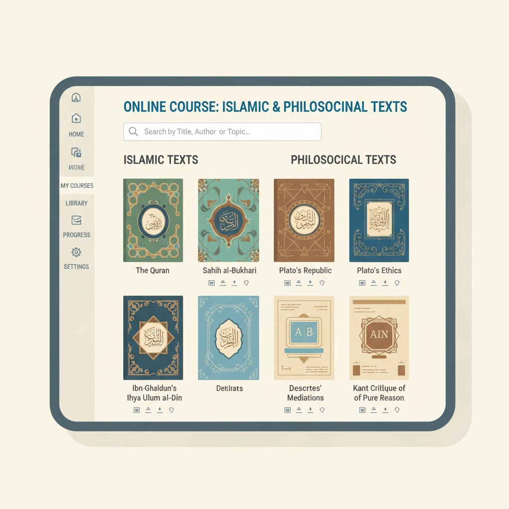 Digital library with Islamic and philosophical resources for online courses
