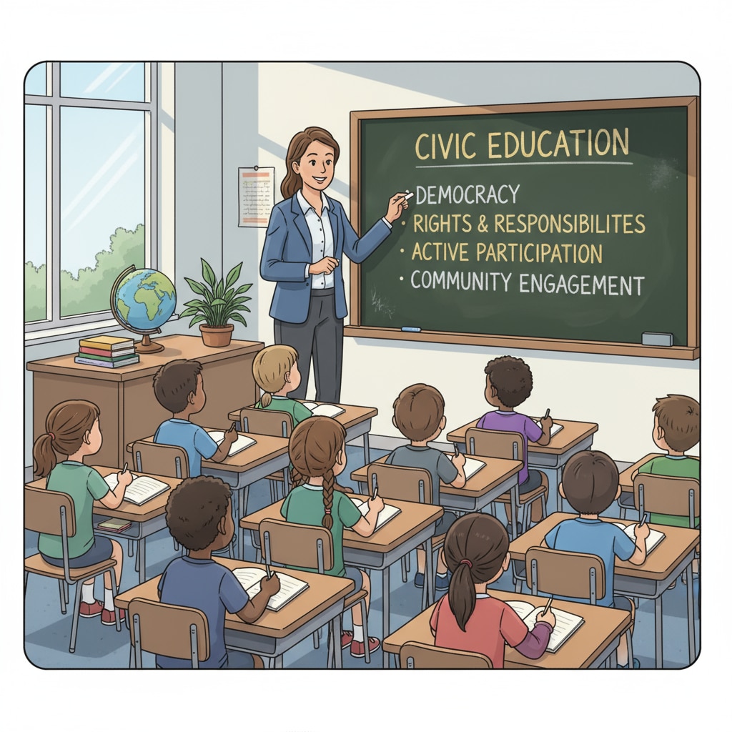 Teacher teaching civic education concepts amidst the concerns of the U.S. Department of Education's Civic Education Alliance