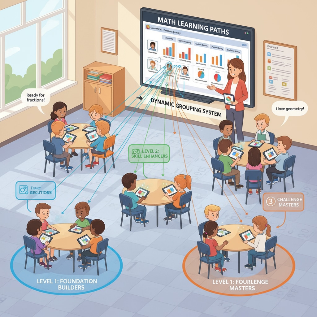 Classroom scene depicting student tracking in mathematics education related to teacher shortage