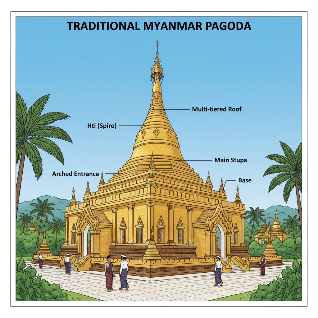 A traditional pagoda in Myanmar, symbolizing its long - standing cultural heritage