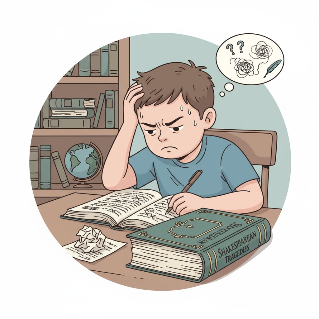 Student struggling with the complex learning content in 9th grade English