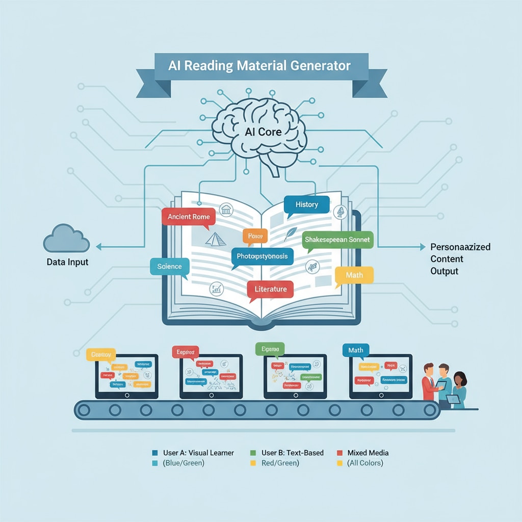 AI system generating personalized decodable reading materials for educational applications