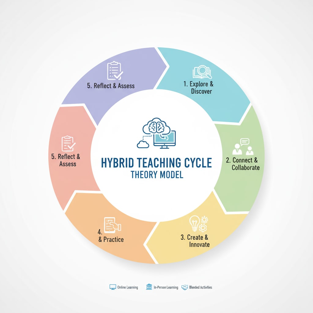 The Hybrid Teaching Cycle Theory Model Diagram
