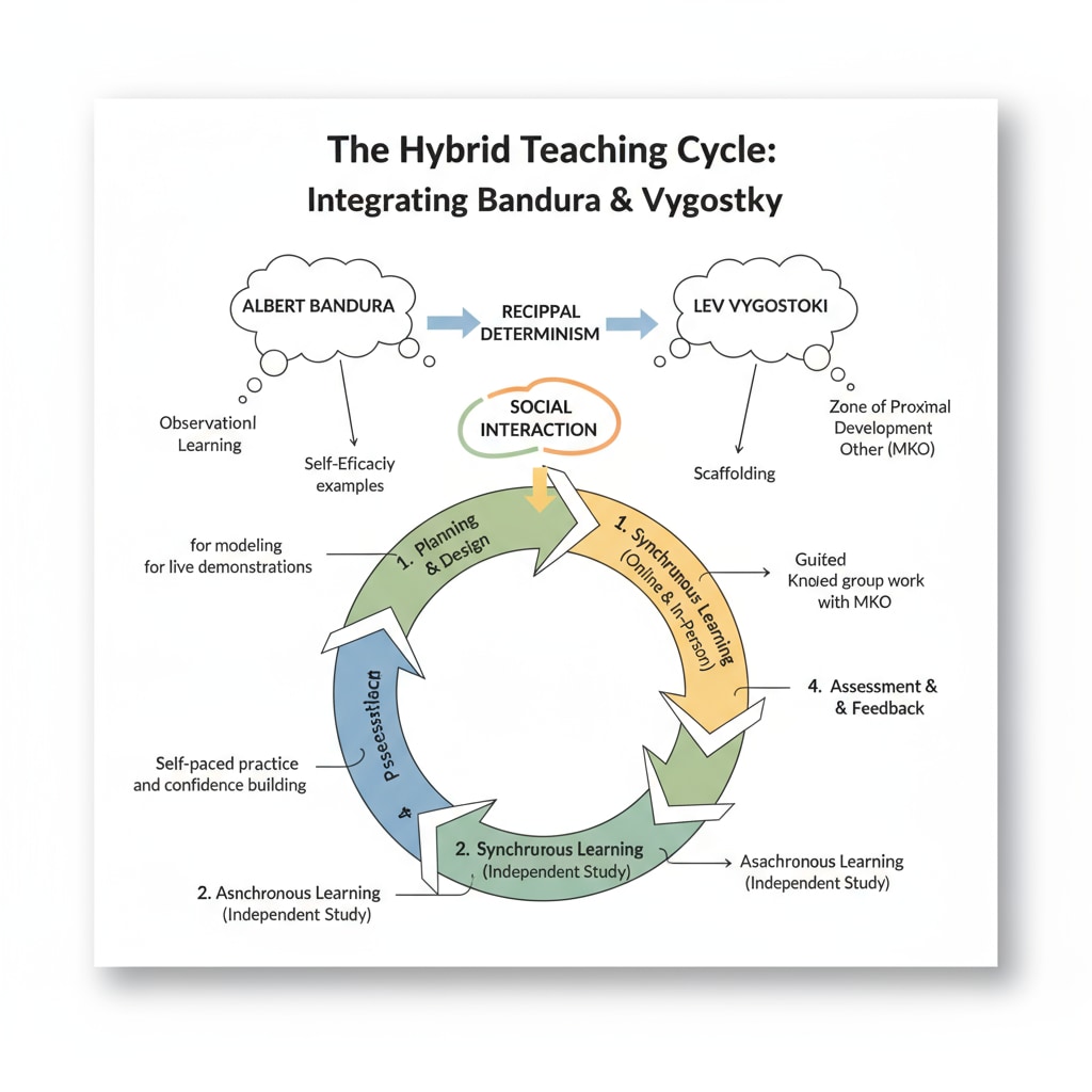 Influence of Bandura and Vygotsky on Hybrid Teaching Cycle