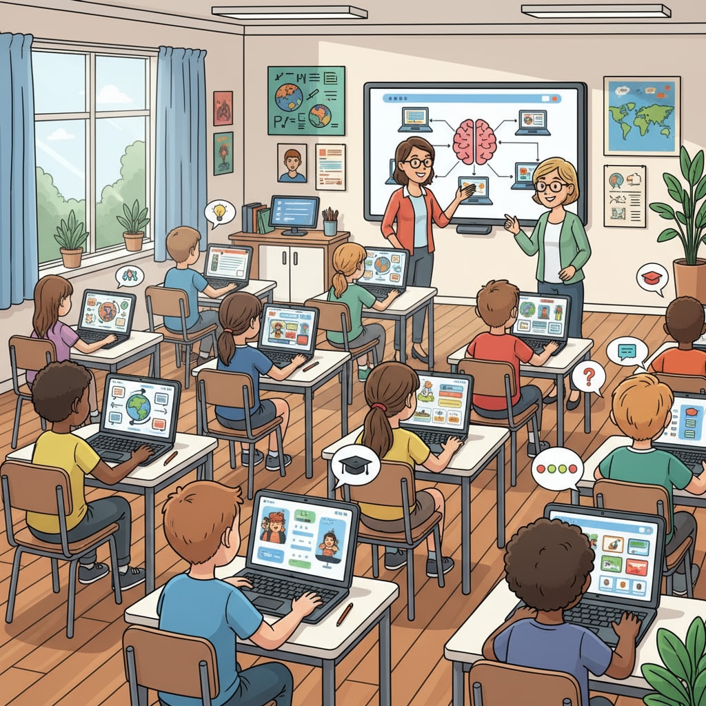 Students using educational technology tools to enhance classroom learning and engagement.