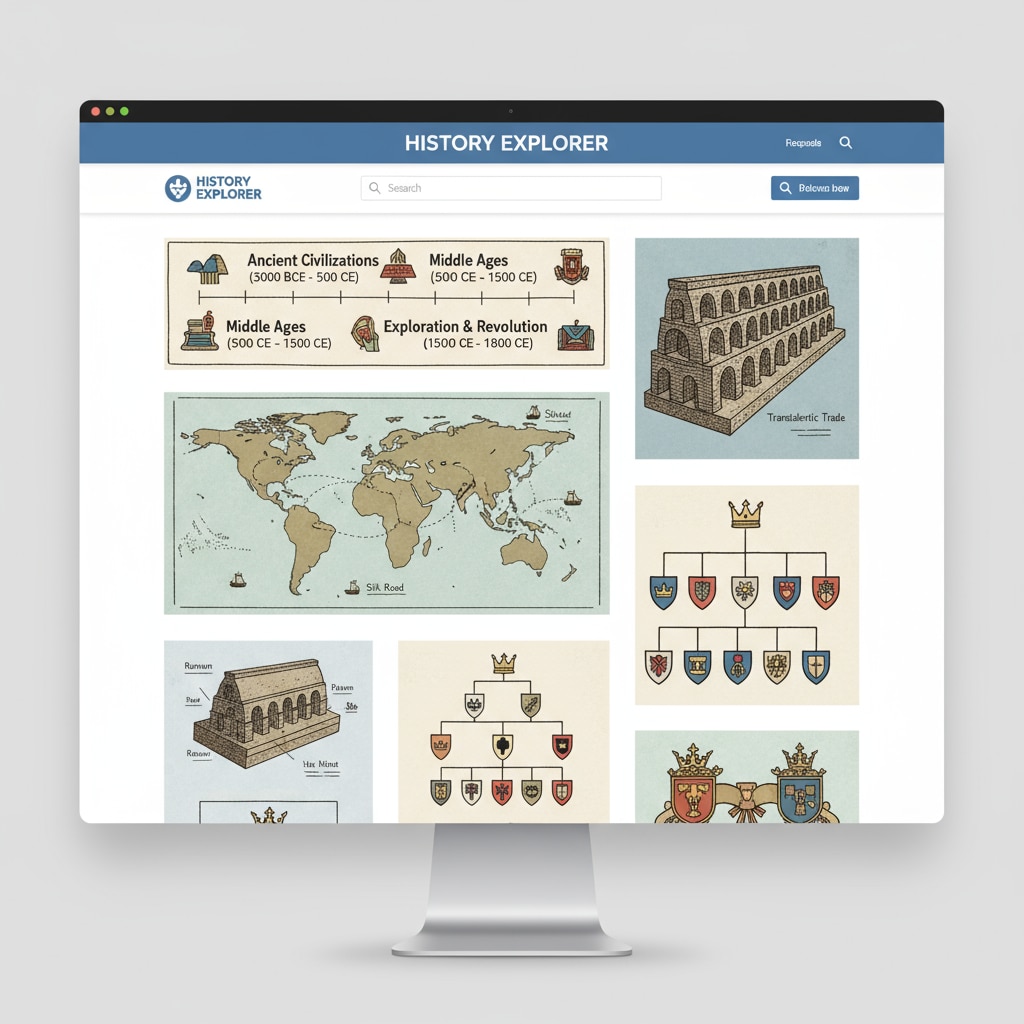 Collection of historical charts from an educational website for resource discovery