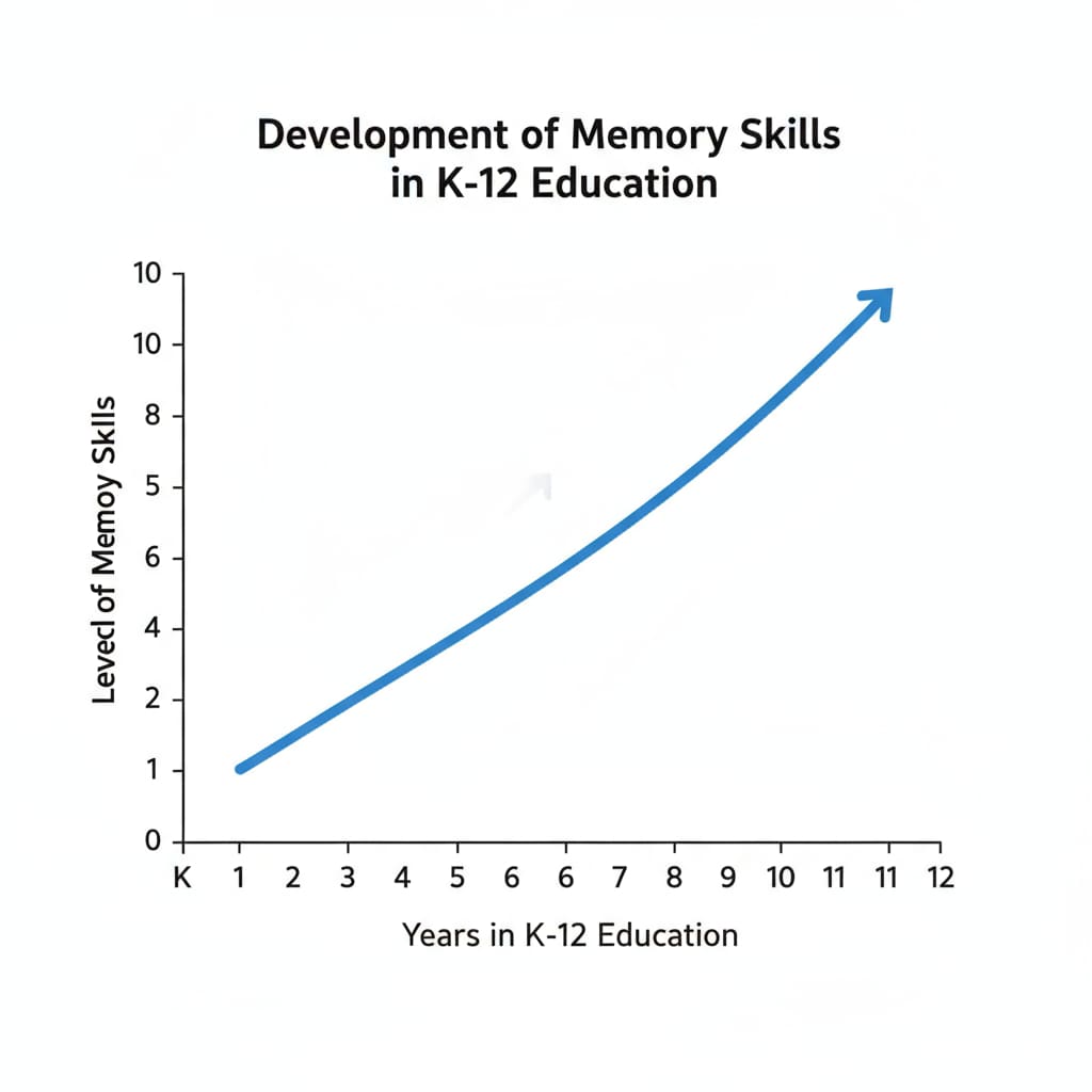 Memory development in K12 students over the years
