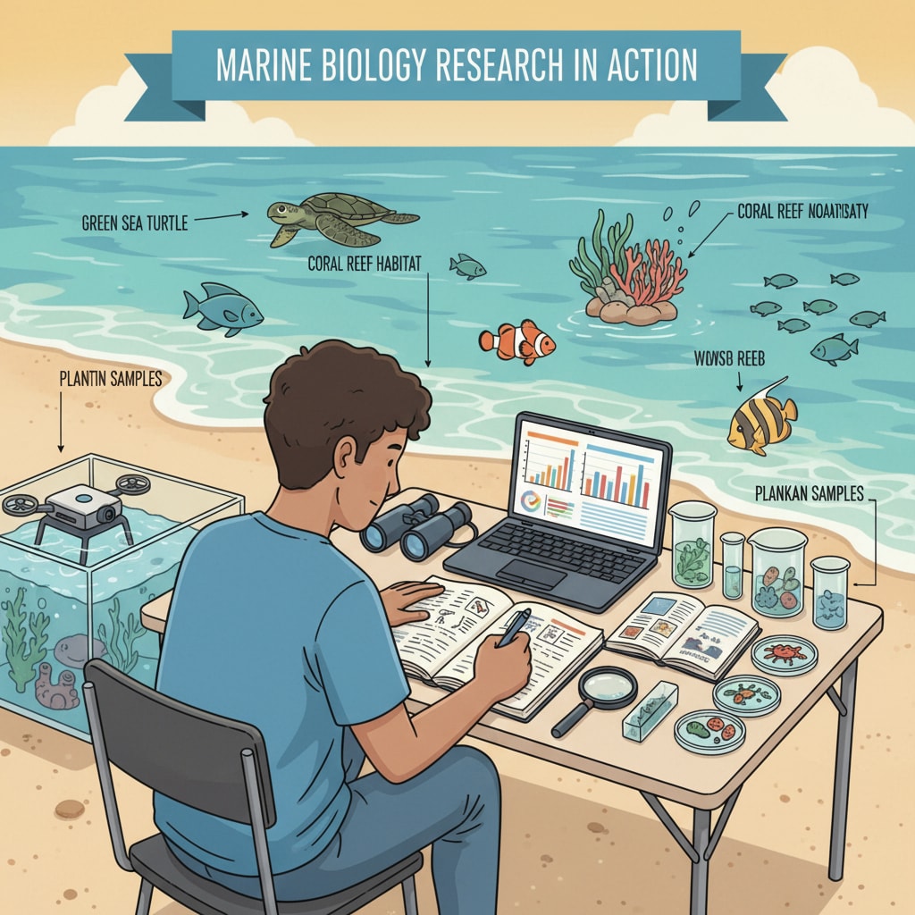 A student with no science background achieving success in a marine biology degree through research