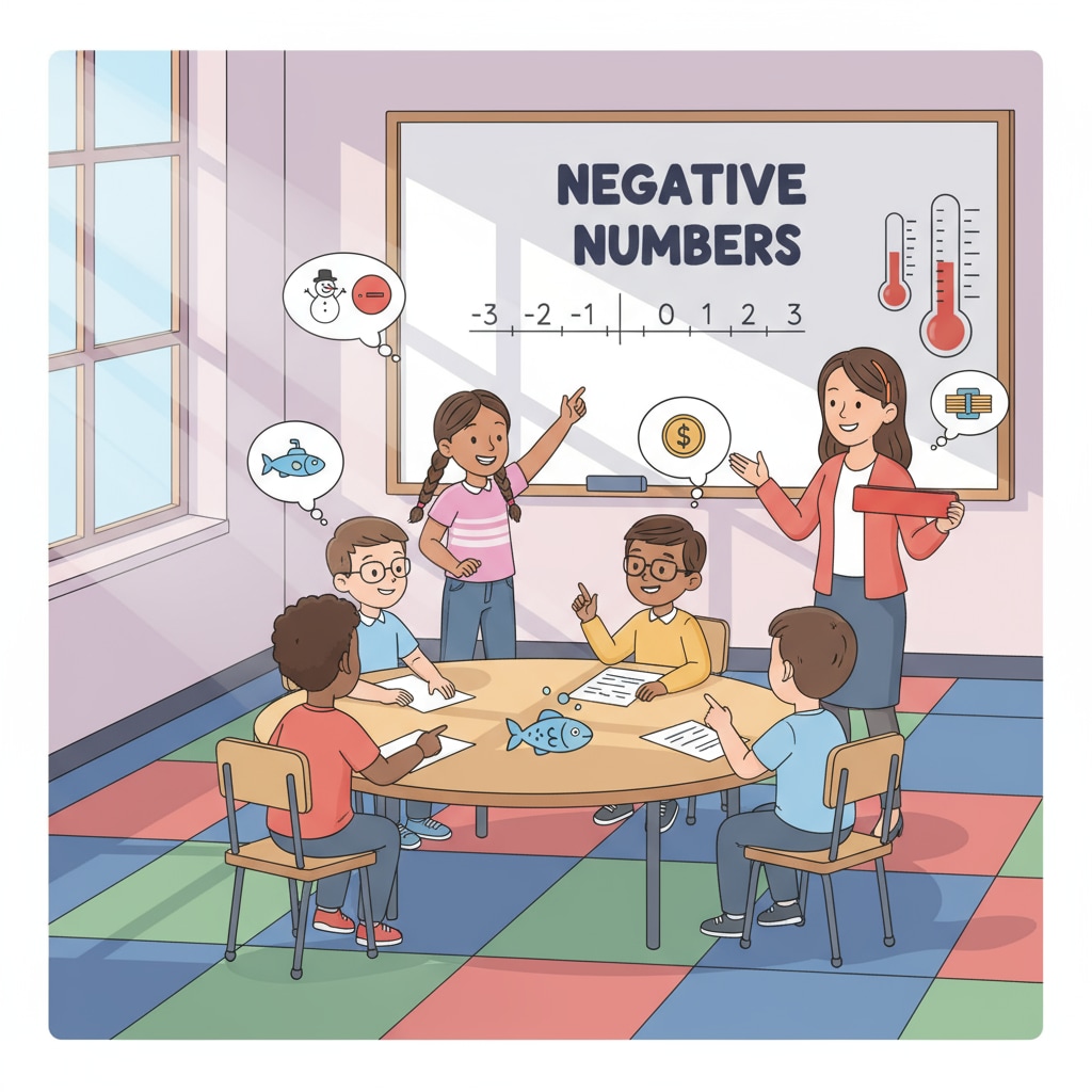 Fourth-grade students engaged in a math class discussion about negative numbers to showcase their mathematical understanding ability.
