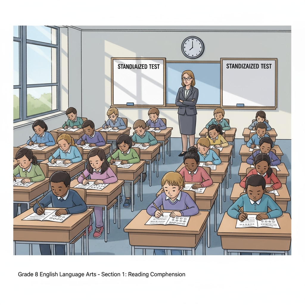 Students taking a standardized test that may not fully assess their critical thinking and rely more on memory.