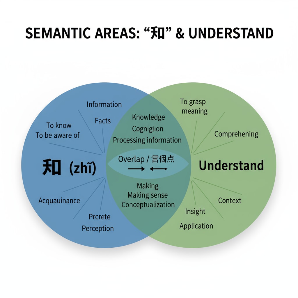Diagram showing semantic fields of 