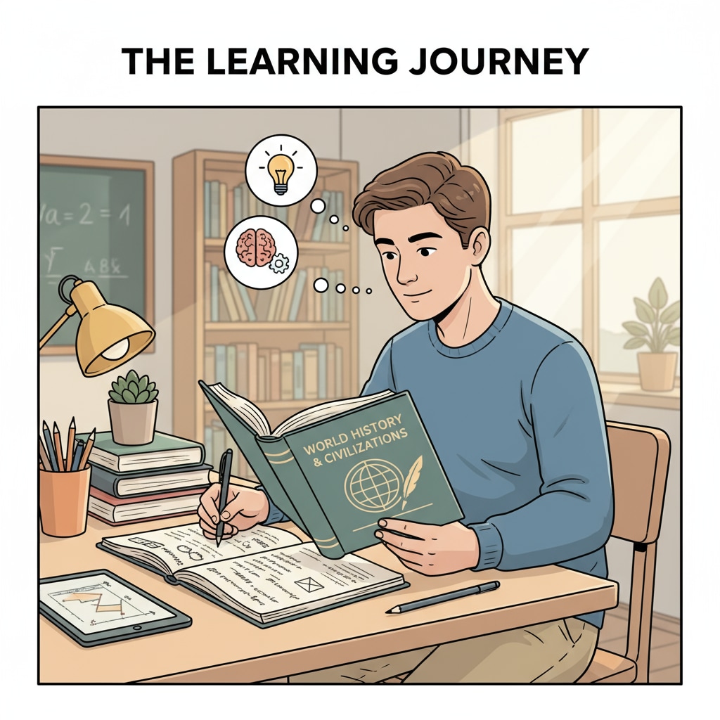 Student engaged in individual learning, highlighting the concentration and self-directed exploration for better learning outcomes.