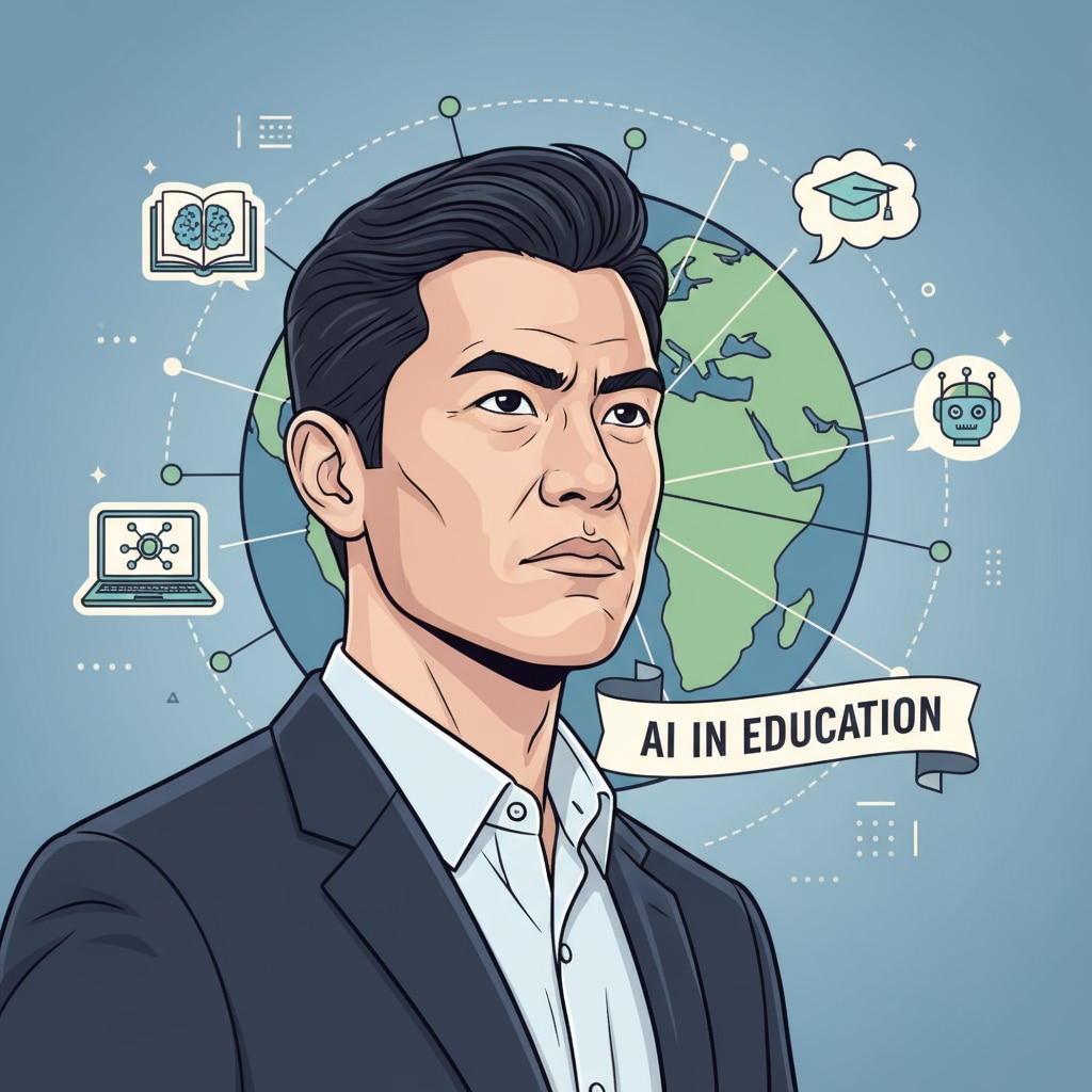 A portrait of Derek Li, an AI education pioneer involved in artificial intelligence education, algorithm teaching, and educational technology