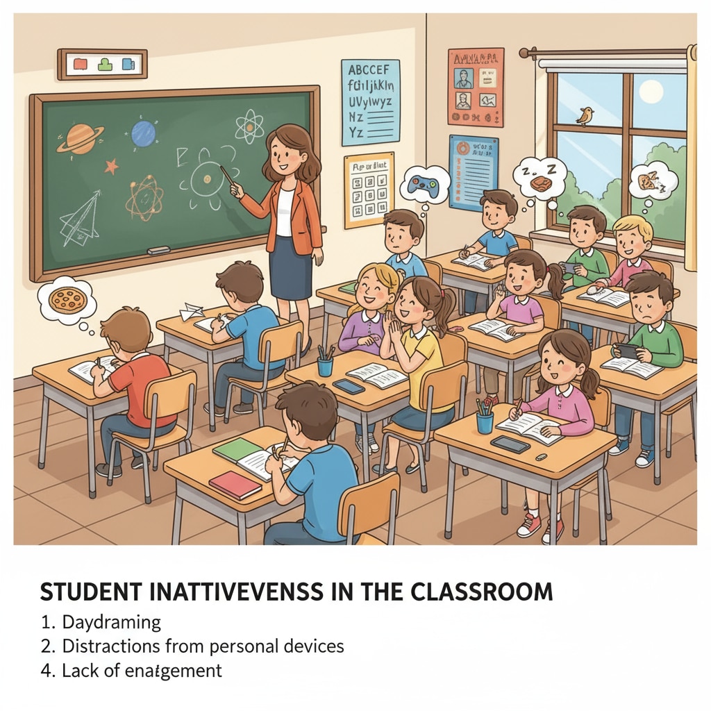 A classroom with distracted students showing inattentiveness related to deep thinking and cognitive abilities