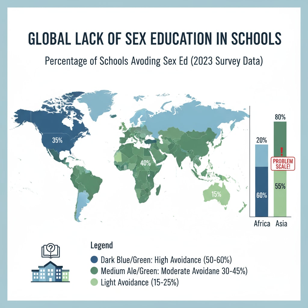 Graph showing the percentage of schools avoiding sex education