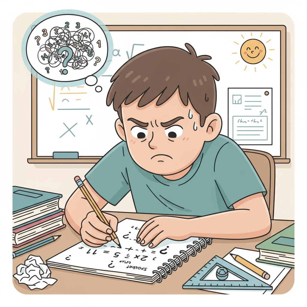 A student struggling with learning difficulties, experiencing anxiety and self-doubt.