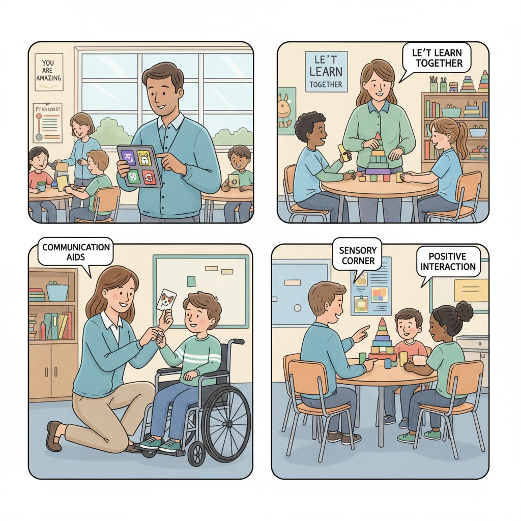 Special education teachers in a classroom, relevant to educational master, special education, and career transition.