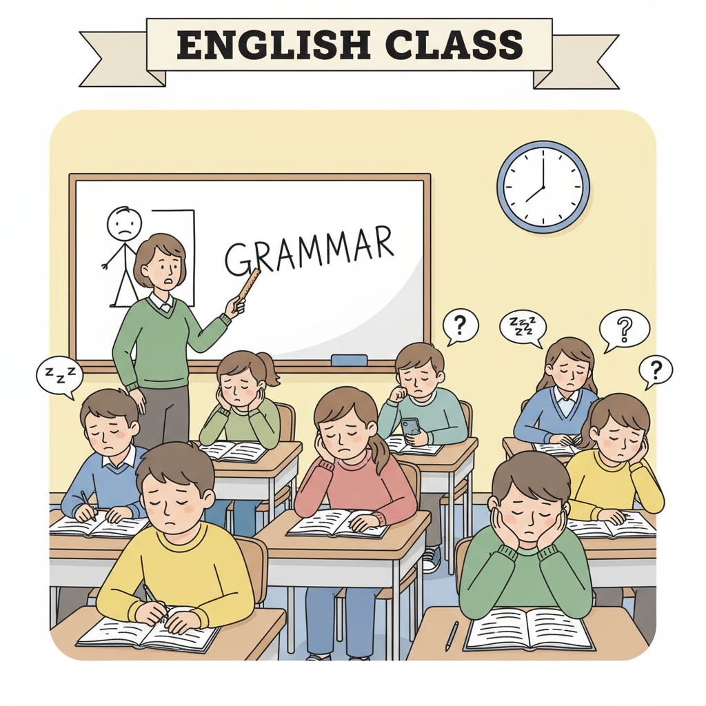Bored students in a ninth-grade English class due to negative course changes