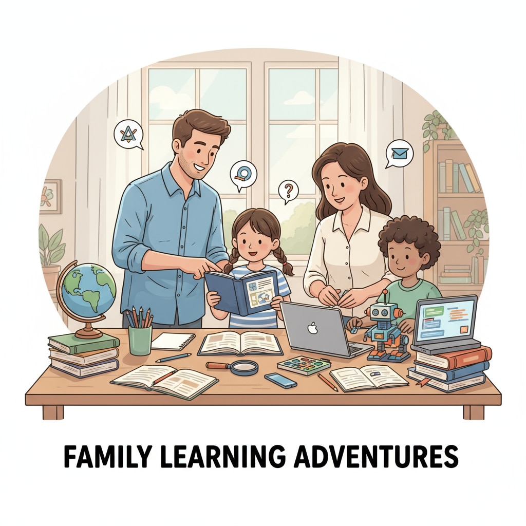 A family using academic resources for homeschooling as part of their daily schedule