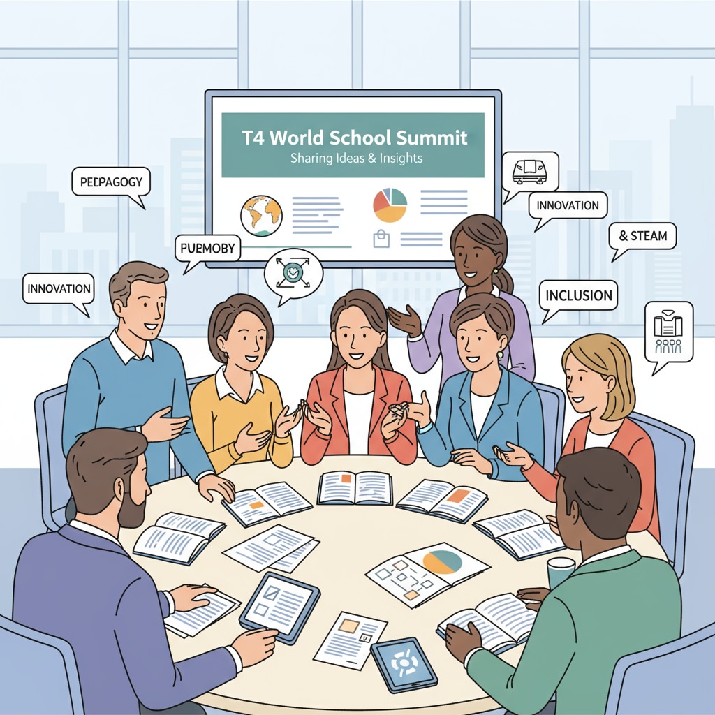 Educators engaged in discussions at the T4 World School Summit, relevant to educational nonprofits' activities.