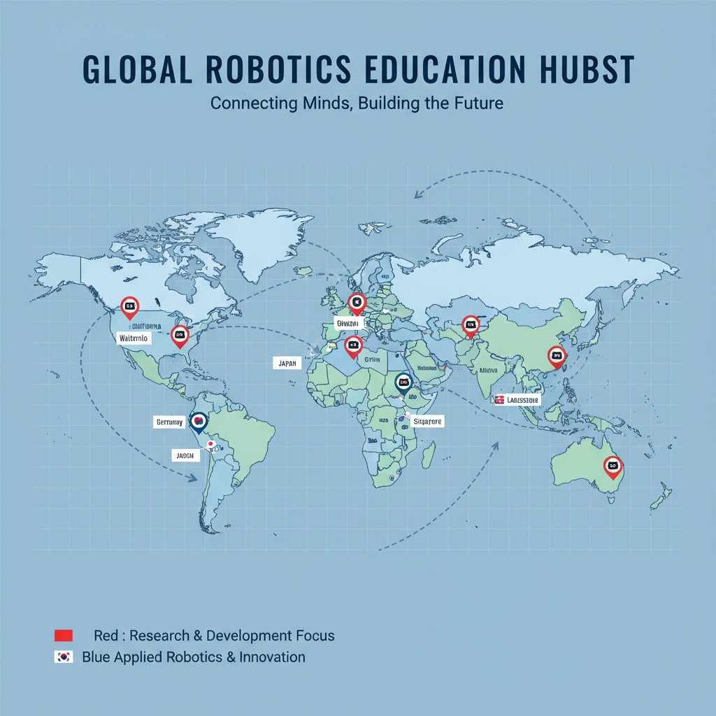 Map showing countries with robotics education opportunities for those considering robotics master study abroad and education costs