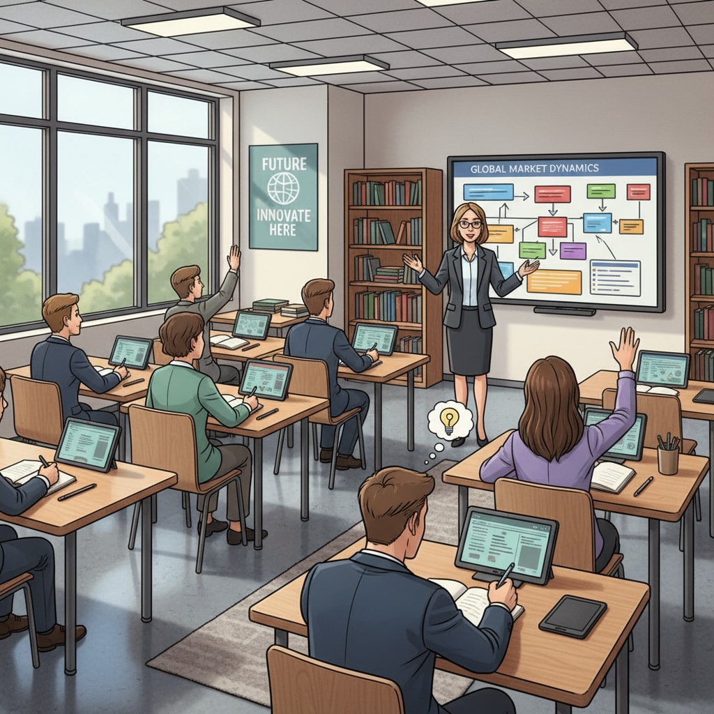 Classroom in a professional school demonstrating effective pedagogy, curriculum goals, and instructional design