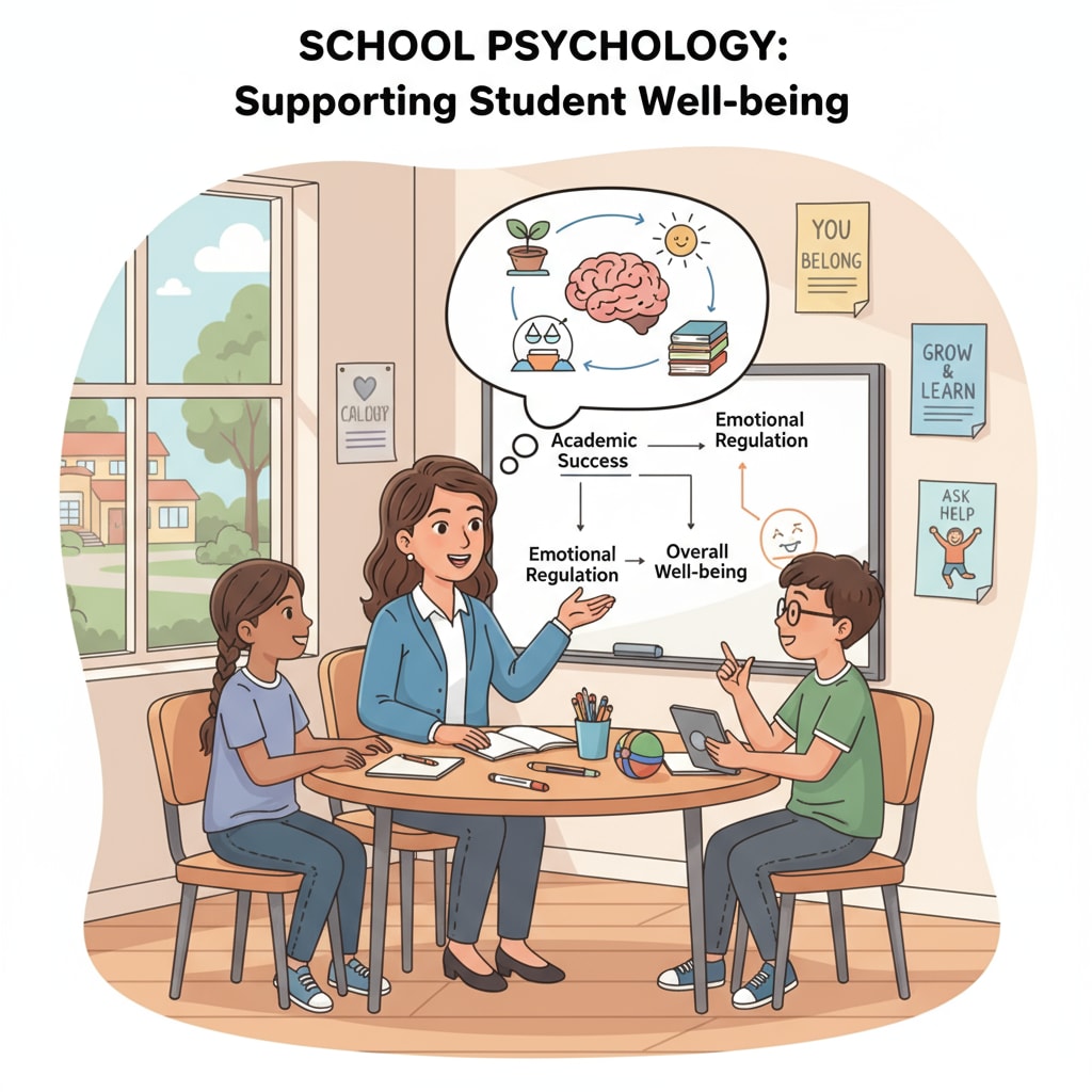 School psychology in action - students interacting with a psychologist