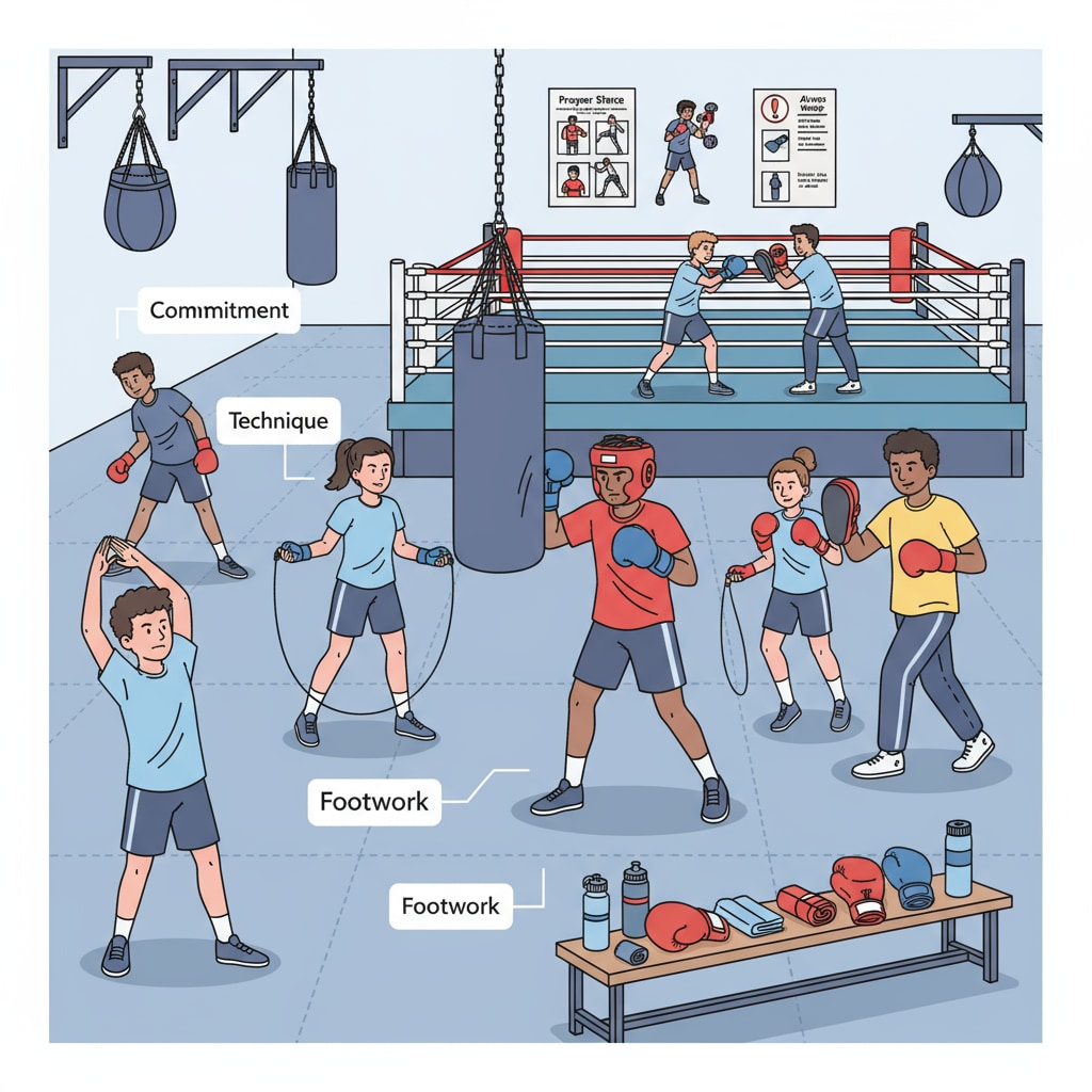High school students training in a boxing gym for college application-related extracurricular activities
