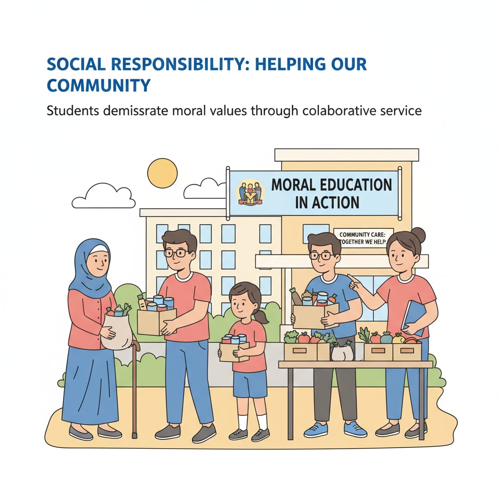 Students' community service activity demonstrating social responsibility, related to ethical and moral education, compulsory credits, and civic education