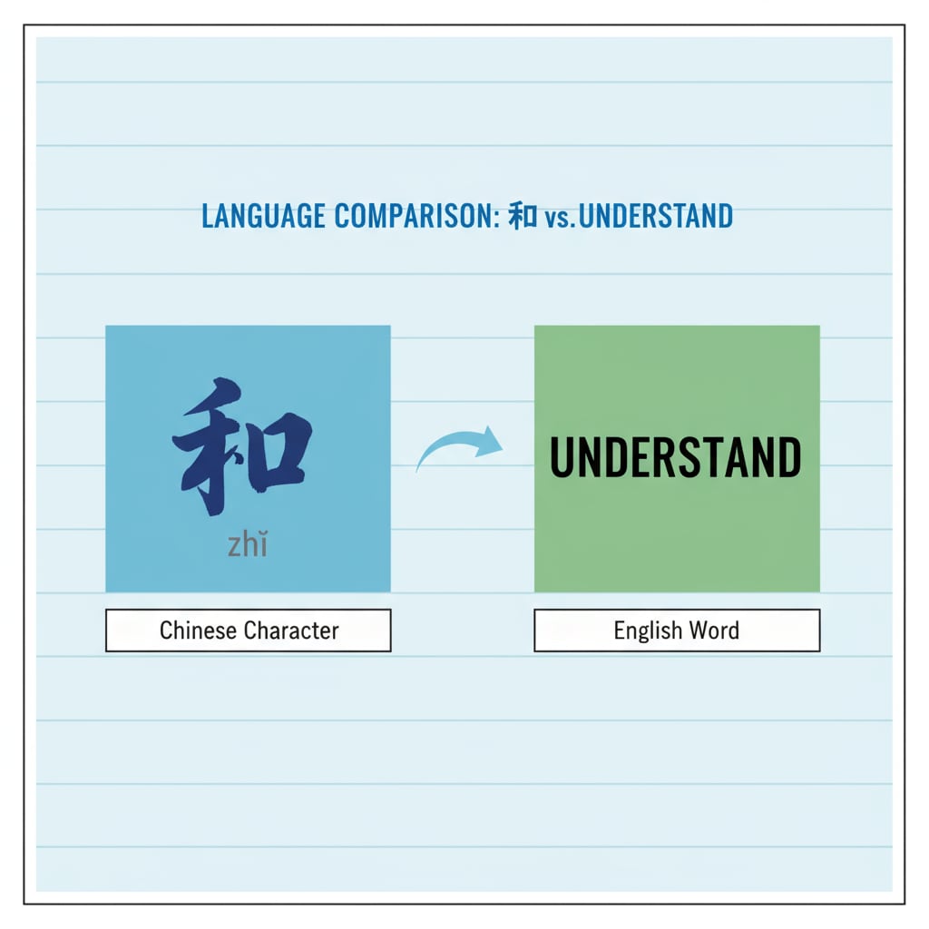 Comparison of the Chinese character 
