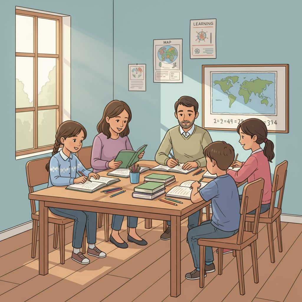 Children from low-income families studying with parental involvement in family education