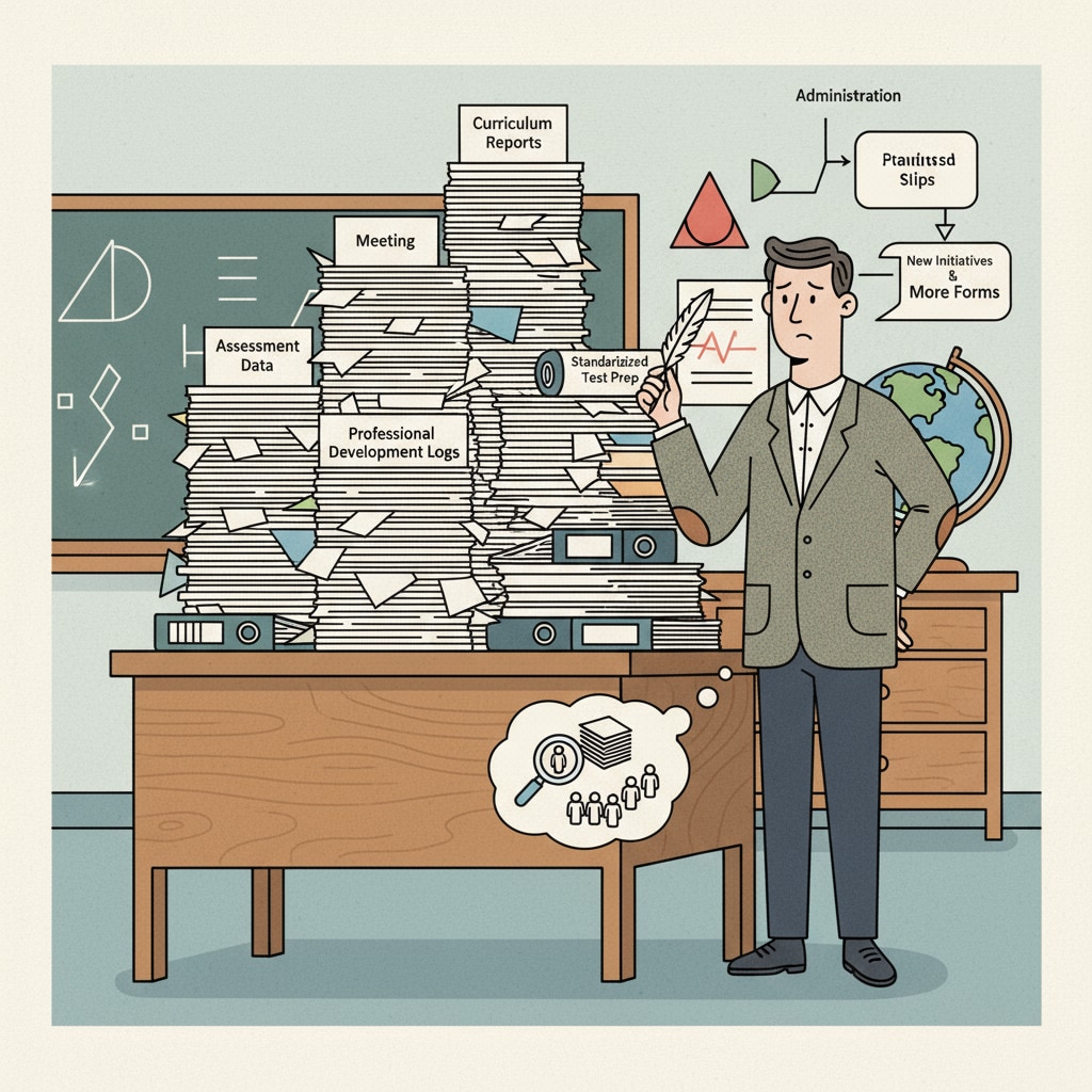The burden of paperwork on teachers related to micro - management, teaching autonomy, and work stress
