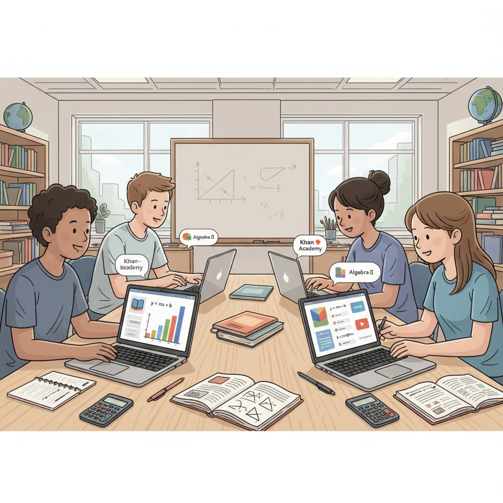 High school students using online resources to study math