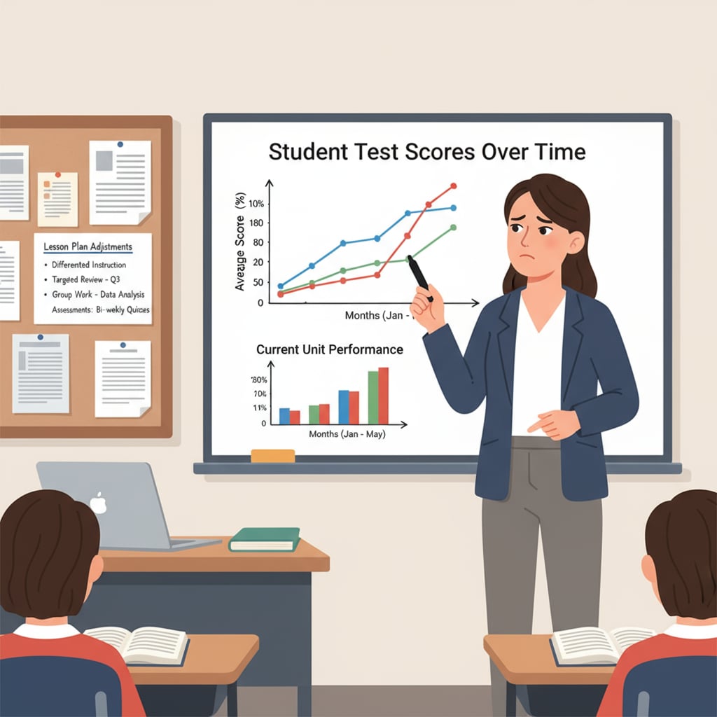A teacher using data for teaching planning