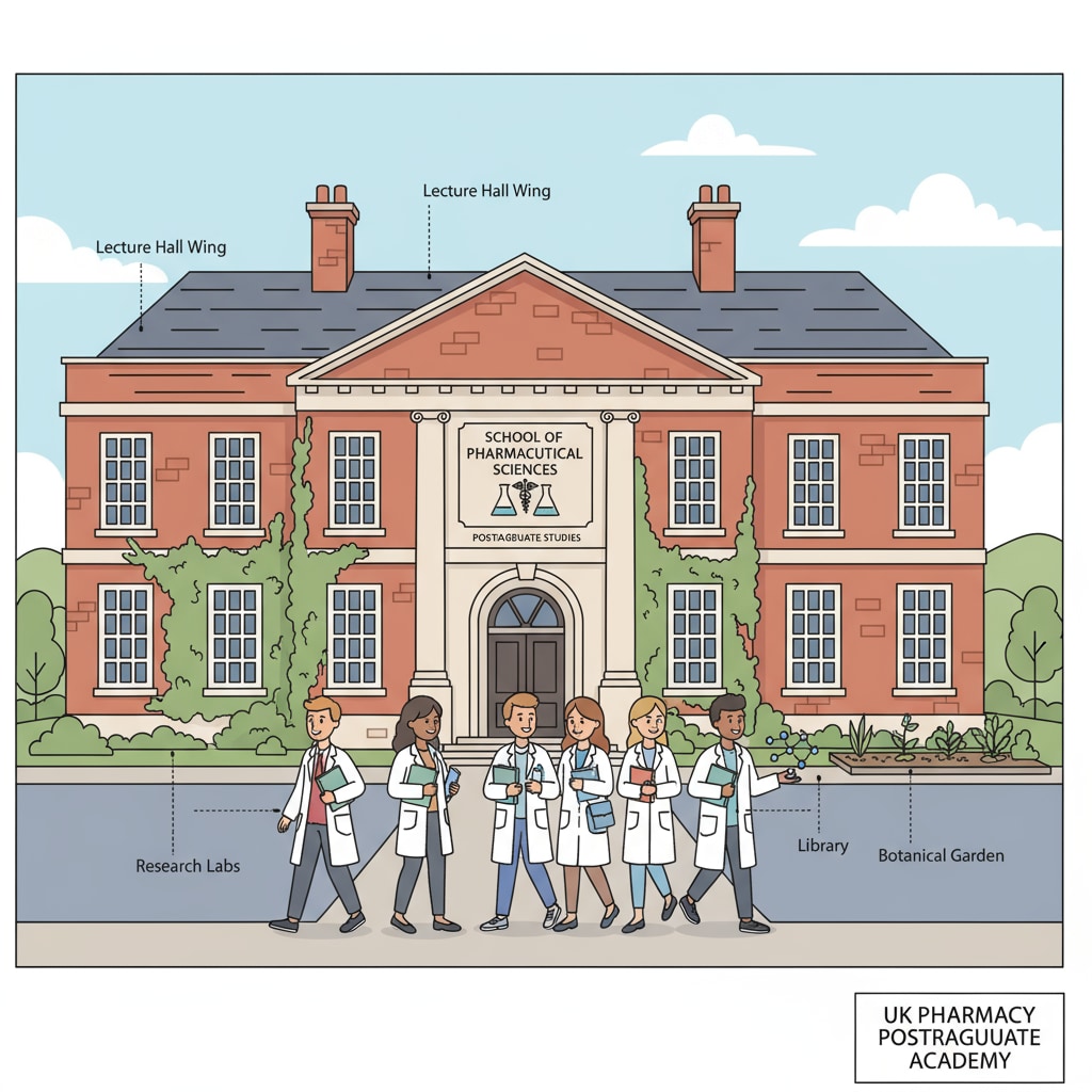 Academic building for UK pharmacy postgraduate courses relevant to admissions