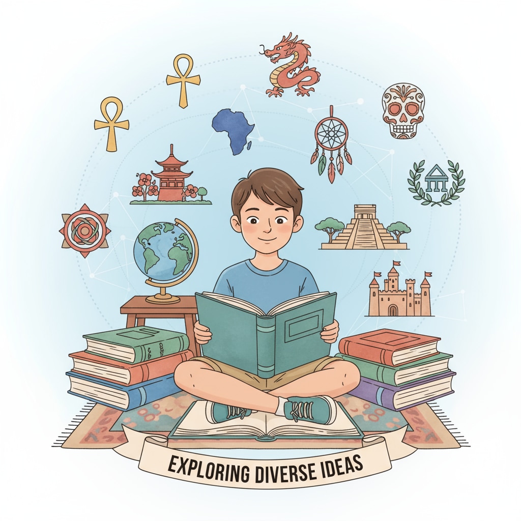 A child exploring diverse ideas, relevant to family education, bias transmission, and ideological diversity