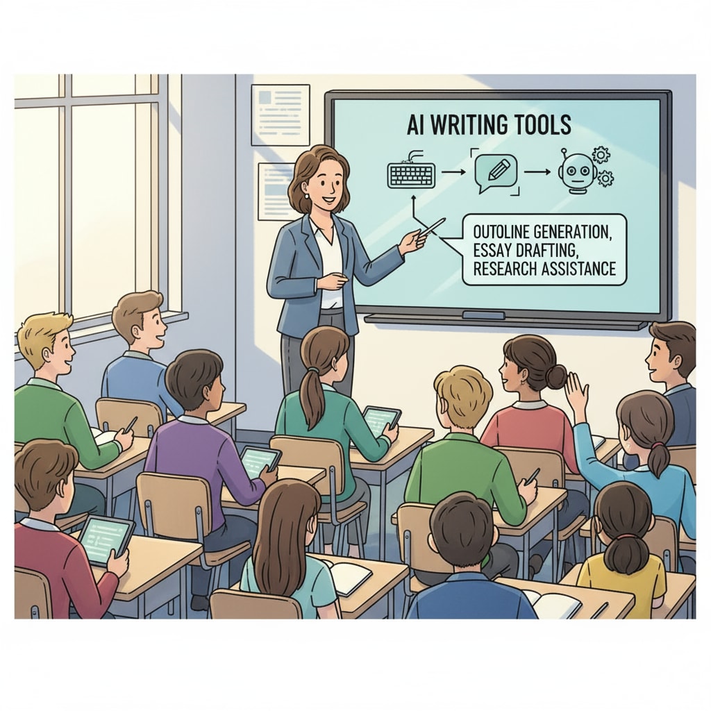 Educator explaining AI writing tool usage in relation to teaching change and authorial style development