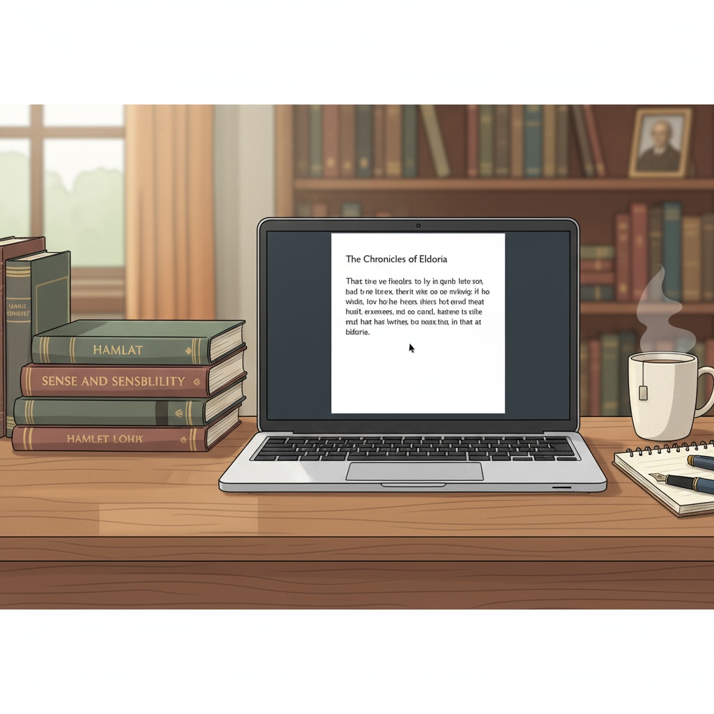 A student studying British literature and working on creative writing