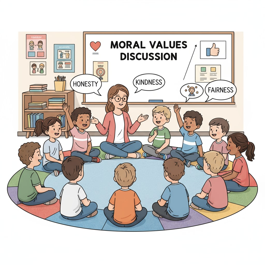 A classroom discussion about moral values in the context of moral relativism, shared values, and social division.
