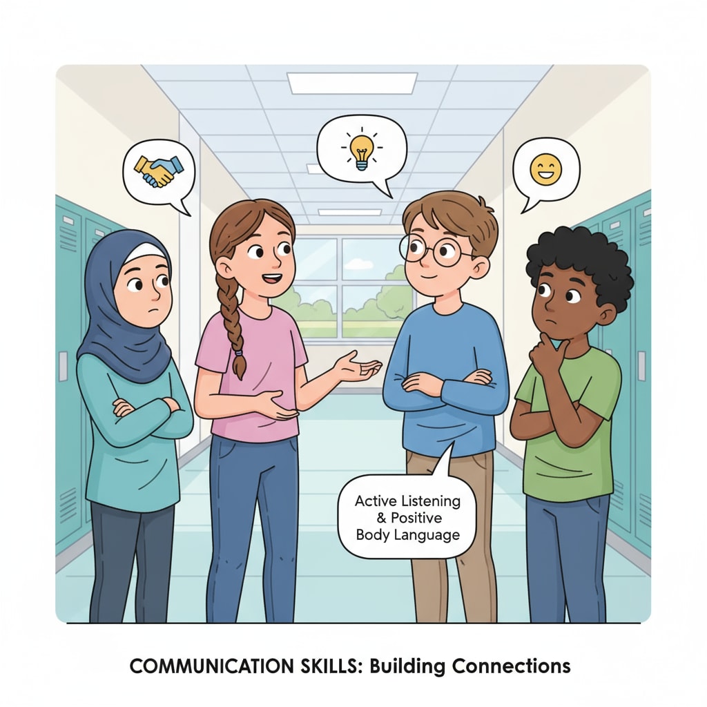 K12 students practicing communication skills through friendly dialogue and active listening