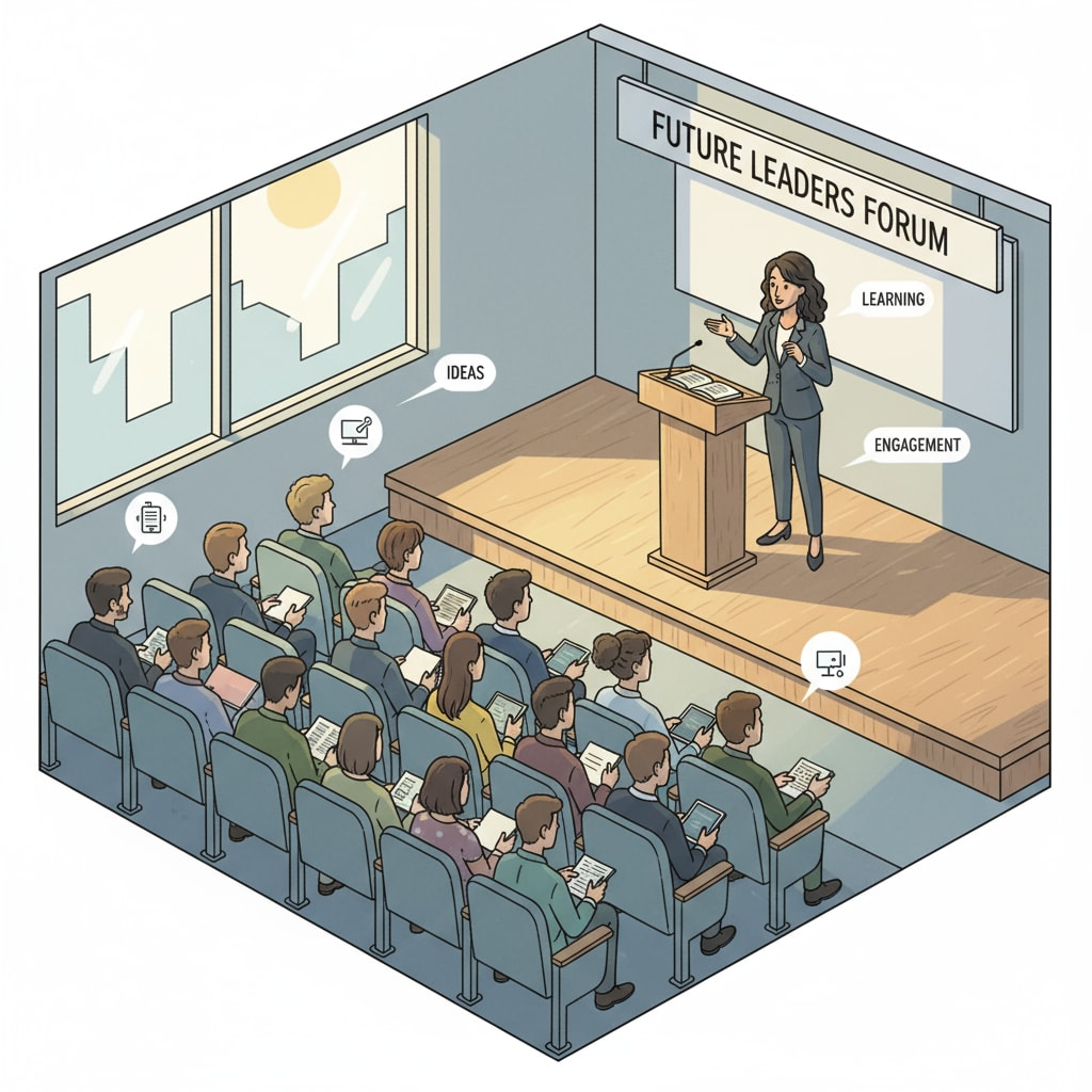 Students participating in a public speaking event to develop communication skills for future pilot careers