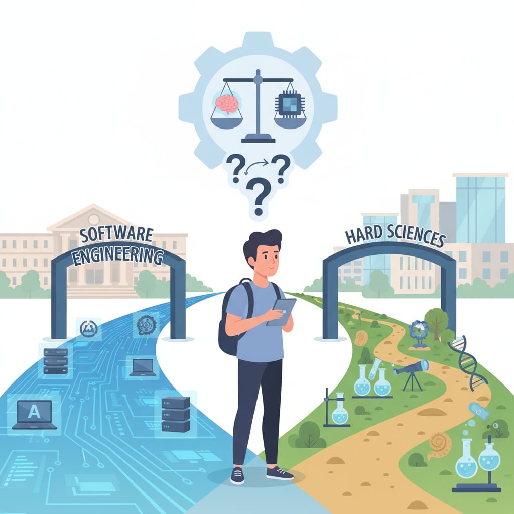 Software engineering student considering a transition to hard science fields during bachelor's degree pursuit