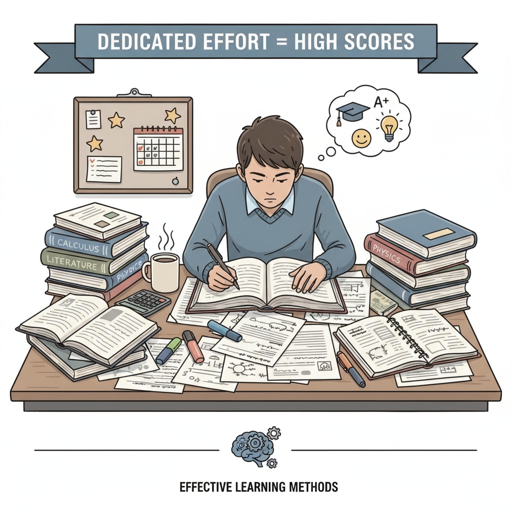 A student using effective learning methods to strive for high scores and reach the 90% mark.