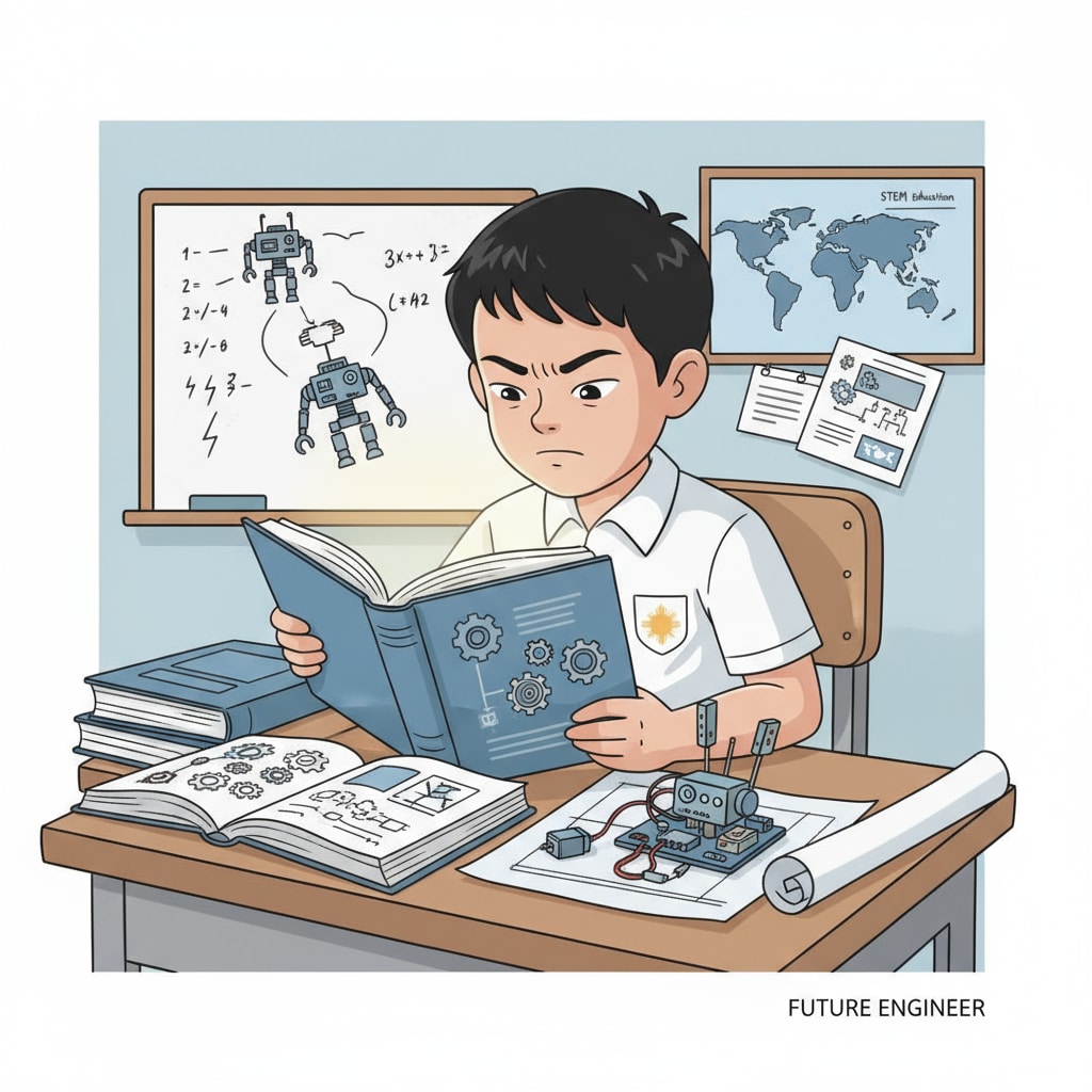 A Filipino K12 student showing his passion for robotics education planning