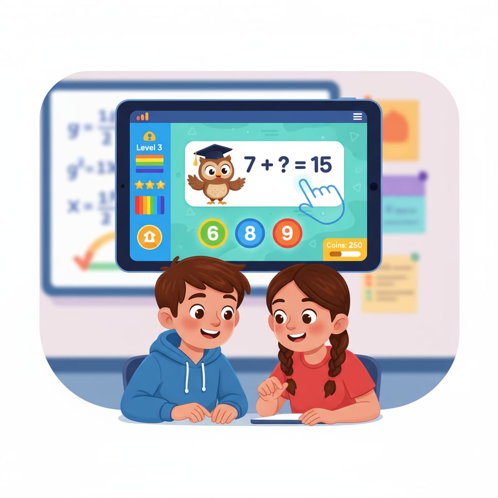 A screenshot of students engaging with a math education game prototype in the process of game development.