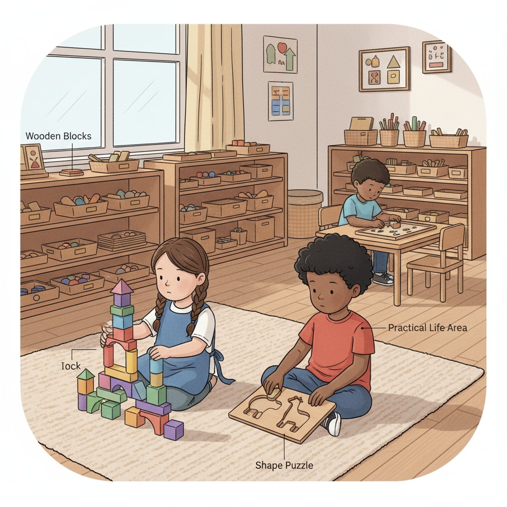 Montessori classroom with hands-on learning for special needs children as an alternative education option