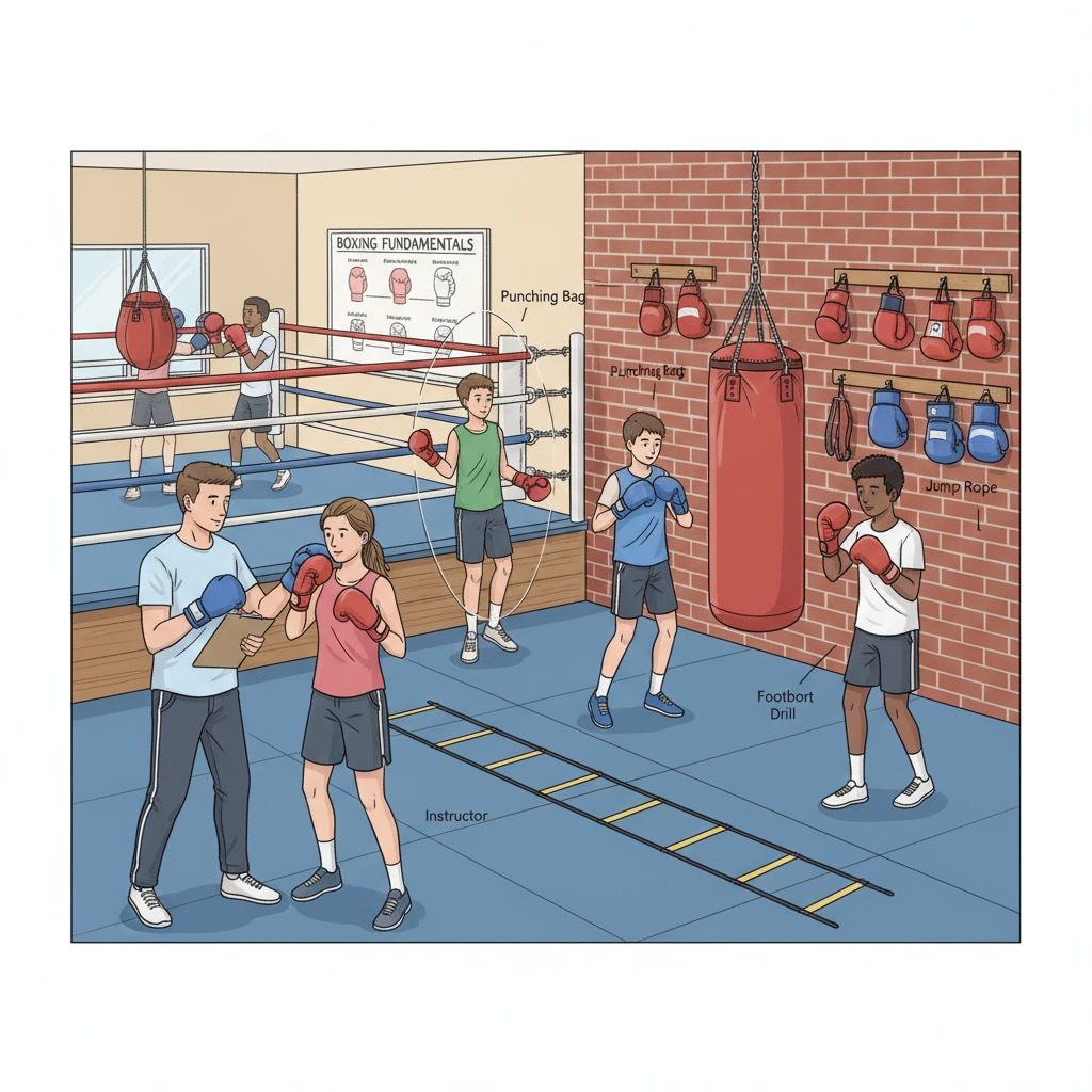 Students practicing boxing as an extracurricular activity for college application enhancement