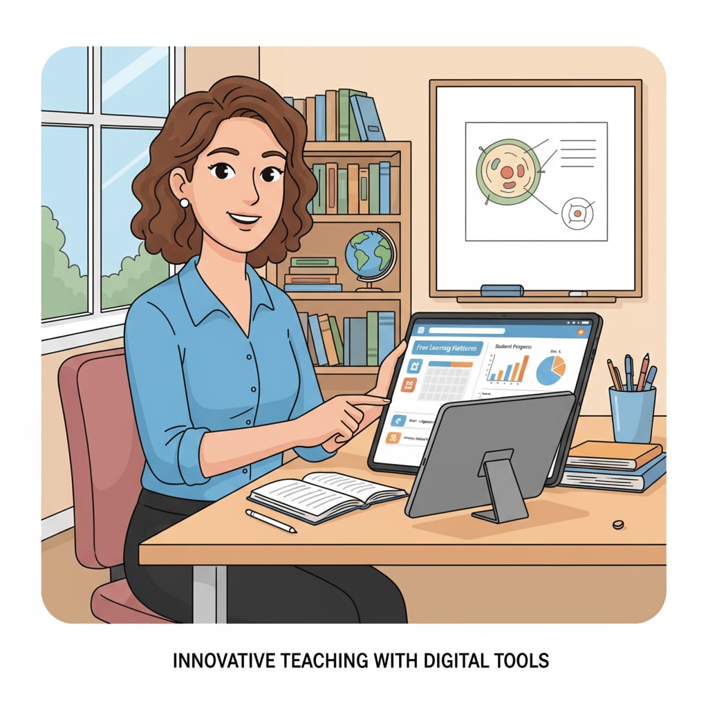 Teacher using the free learning platform with DM for teaching
