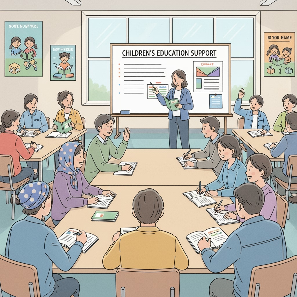 Low-income family parents participating in an educational workshop to enhance their educational involvement